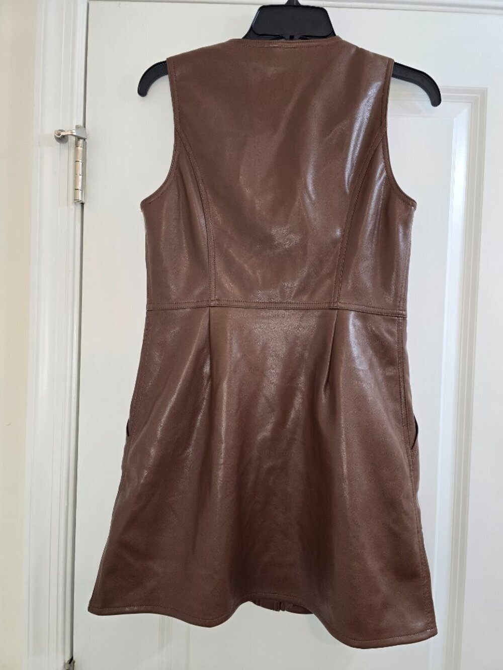 House of Harlow 1960 Faux Leather Minidress Brown - Picture 2 of 5